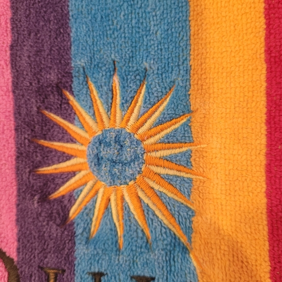 Beach Towel Rainbow Stripe South Padre Island Texas Resort Big 68 in x 31 in - Picture 9 of 11